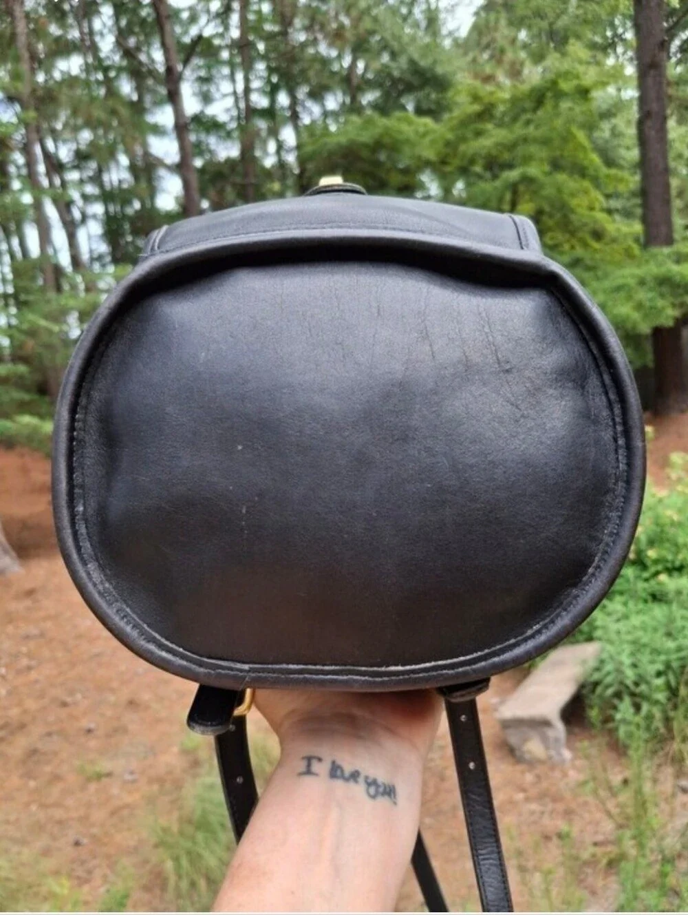 Vintage 1996 Coach Black Leather Classic Handle Backpack Rucksack #9992
